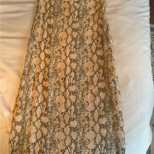 American Eagle Outfitters Tan and Black Midi Dress